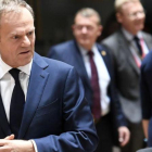 Tusk, a su llegada para una reunión en el marco de la cumbre europea, el 9 de marzo, en Bruselas.-AFP / STEPHANE DE SAKUTIN