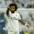Marcelo, jugador del Real Madrid, durante el partido ante el Viktoria Pilsen.-AP