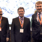 El diputado provincial Ángel Guerra, César Rico y Javier Lacalle, ayer en Fitur.-ICAL