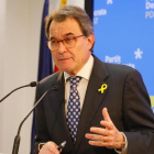 Artur Mas, en su comparecencia por su renuncia a la presidencia del PDECat.-CARLOS MONTAÑÉS