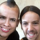 Cristina Pedroche y David Muñoz se intercambian las caras en un vídeo subido a Instagram.-INSTAGRAM