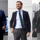 Albert Rivera (líder de Ciudadanos), Pablo Casado (PP) y Santiago Abascal (Vox).-