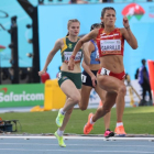 Lucía Carrillo en la final de los 200 metros en Nairobi. RFEA