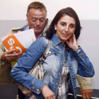 Gloria Bañeres, antes de la rueda de prensa en la que se postuló como candidata.-ICAL