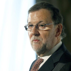 El presidente del Gobierno, Mariano Rajoy, durante su intervención en la tribuna organizada por el diario La Vanguardia-Andreu Dalmau