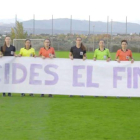 Las árbitras españolas piden que se acabe la violencia de género.-RFEF