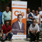 Foto de grupo de militantes y simpatizantes de Ciudadanos durante su visita a Pancorbo este fin de semana.-ECB