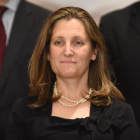 La ministra de Exteriores canadiense, Chrystia Freeland.-AFP