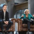 Manuela Carmena e Íñigo Errejón en su primer acto público de Más Madrid.-FERNANDO VILLAR (EFE)