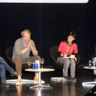 Yayo Herrero, Erling Kagge, Pilar Martín Casas (moderadora) y Javier Reverte, en la segunda charla del día.-Israel L. Murillo