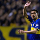 Juan Roman Riquelme, durante un partido del Argentinos Juniors, el pasado septiembre.-AFP