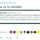 La Guardia Civil ha pedido disculpas por insinuar la complacencia de la policia catalana con el independentismo y ha anunciado depurar responsabilidades-@GUARDIACIVIL