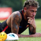 Neymar, en el entrenamiento del Barça en Nueva Jersey.-INSTAGRAM