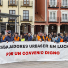 Imagen de una protesta de trabajadores de Urbaser. SANTI OTERo