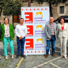 Parte de los miembros de la candidatura, en la plaza del Cordón.