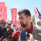 Luis Tudanca, en la manifestación del 1º de Mayo en Burgos.