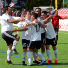 La plantilla burgalesa, celebrando un gol en la Ciudad Deportiva de Castañares.