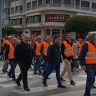 Los manifestantes en el centro de Burgos