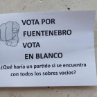 Fuentenebro se llenó con carteles contra los 3 candidatos paracaidistas