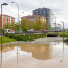 Restos de una inundación en la calle Madrid tras una fuerte tormenta en mayo de 2021.