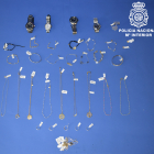Imagen de las joyas recuperadas por la Policía.