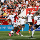 Imagen del partido entre el Sporting y el Burgos CF.