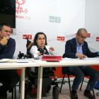 De izquierda a derecha los procuradores del PSOE por Burgos Jesús Puente, Noelia Frutos y Luis Briones.