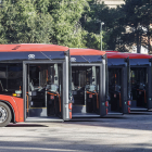 Imagen de los  nuevos cinco autobuses.