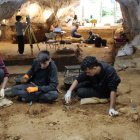 Excavación en la cueva de Prado Vargas, en Ojo Guareña.