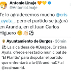 Cruce de mensajes entre el alcalde de Aranda y la de Burgos