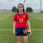 Claudia Barrios, con la camiseta de la selección española.