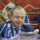 Fernando Martínez-Acitores, durante el pleno del Ayuntamiento de Burgos, de abril.