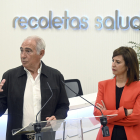 El presidente del Grupo Recoletas Salud, Amando Rodríguez y la gerente de Recoletas Salud en Burgos, Pilar Gómez, presentan el nuevo Centro Médico Virgen del Manzano