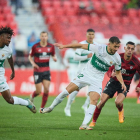 Imagen del partido entre el CD Mirandés y el Elche.