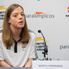 Marta Fernándes en la presentación de los 10 deportistas de CyL preseleccionados para los Juegos Paralimpicos.