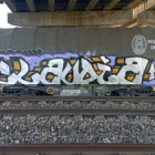 Pintadas vandálicas en un tren de mercancías.