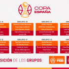 Los 40 equipos que jugarán la Copa España están repartidos en 8 grupos.