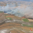 Frente de llamas en el incendio de Rublacedo.