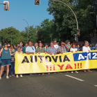 Primera manifestación en Ibeas exigiendo la construcción de los tramos pendientes de la A-12.