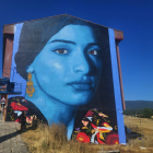 Imagen del mural realizado por Leticia Mandrágora en Quintanar de la Sierra.