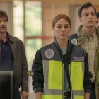 Blanca Suárez es la inspectora Silvia Guzmán en el filme, escoltada en la imagen por Daniel Grao (izquierda) y Víctor Palmero.