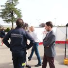 El alcalde en una visita al parque de bomberos de Aranda
