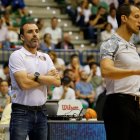 Salva Camps, durante el primer partido de la Copa ante el San Pablo en el Coliseum.