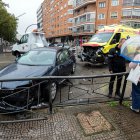 Imagen del accidente entre un turismo y una ambulancia.