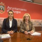 Andrea Ballesteros y Yolanda Barriuso, concejalas del PP, durante la rueda de prensa para dar cuenta de los asuntos de la Junta de Gobierno.