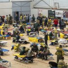 Polideportivo municipal Andrés Nicolás López Ruiz de Aldaya, donde 240 integrantes del dispositivo de Castilla y León descansan, una jornada más, para ayudar en las labores de rescate y limpieza causadas por la Dana en Valencia.