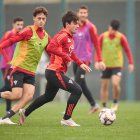 Imagen del entrenamiento del CD Mirandés.