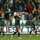 David López celebra el gol que dio la victoria al Burgos CF ante el Eldense.