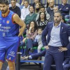 Dani Díez y Savignani, durante el partido contra Menorca