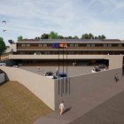 Recreación del inmueble proyectado por Peralta Ayesa Arquitectos para el nuevo acuartelamiento de Quintanar de la Sierra.